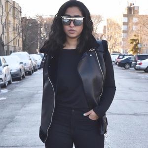Faux Leather Moto Vest